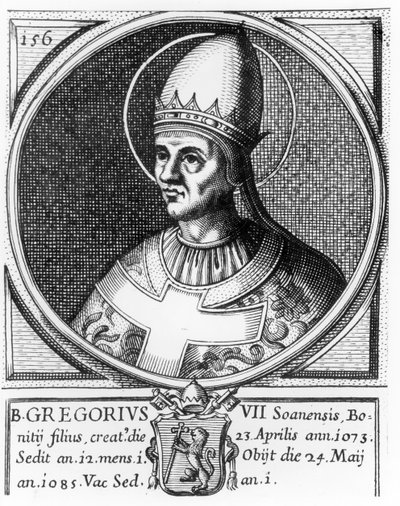 Portrait of Pope Gregory VII (b.1020) by English School